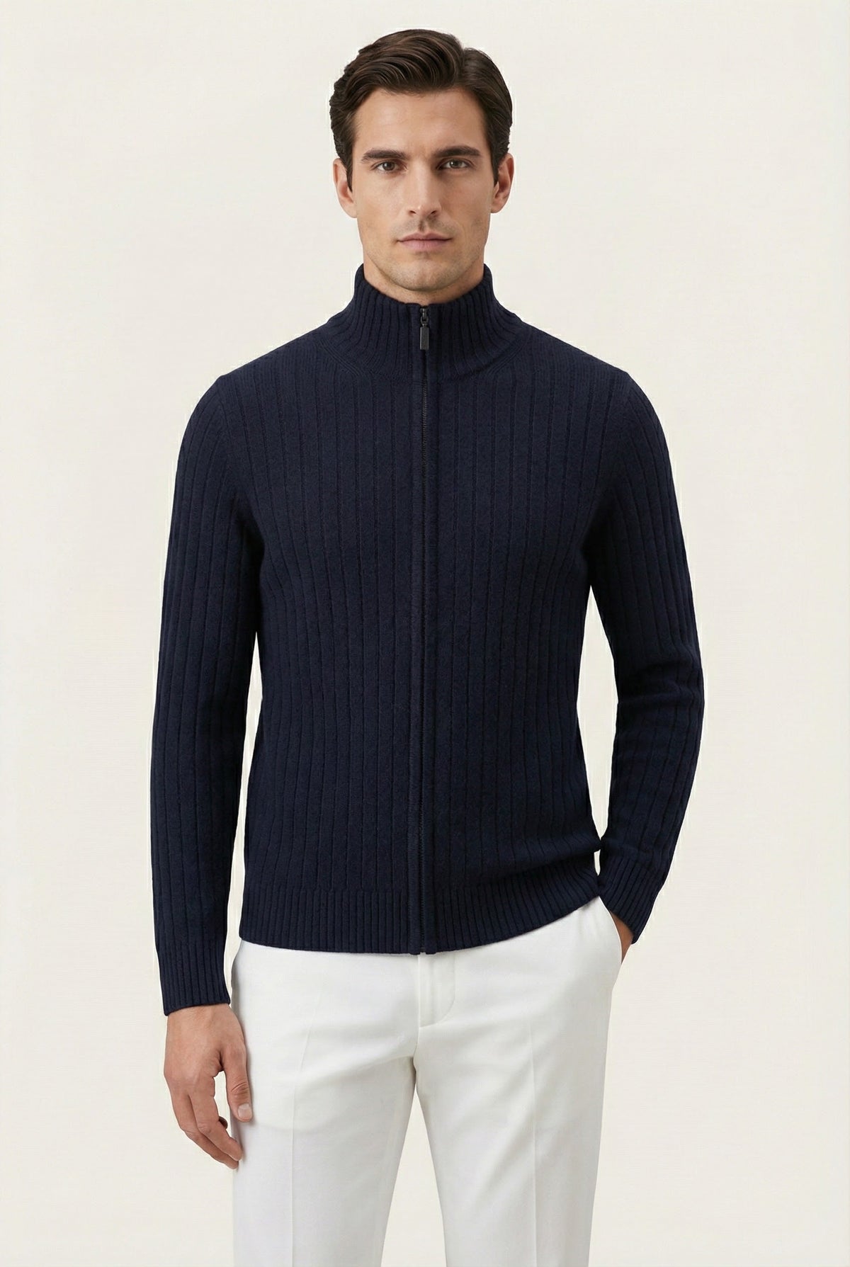 Léon Navy Rib Vest