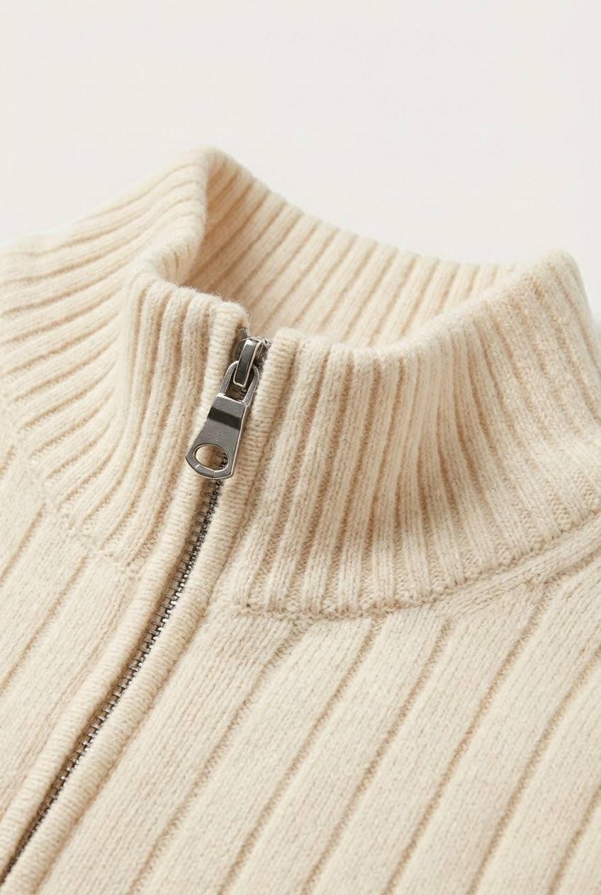 Léon Beige Rib Vest