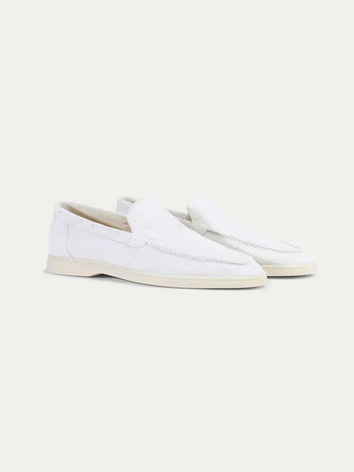 Classic Suède Loafer Pearl White