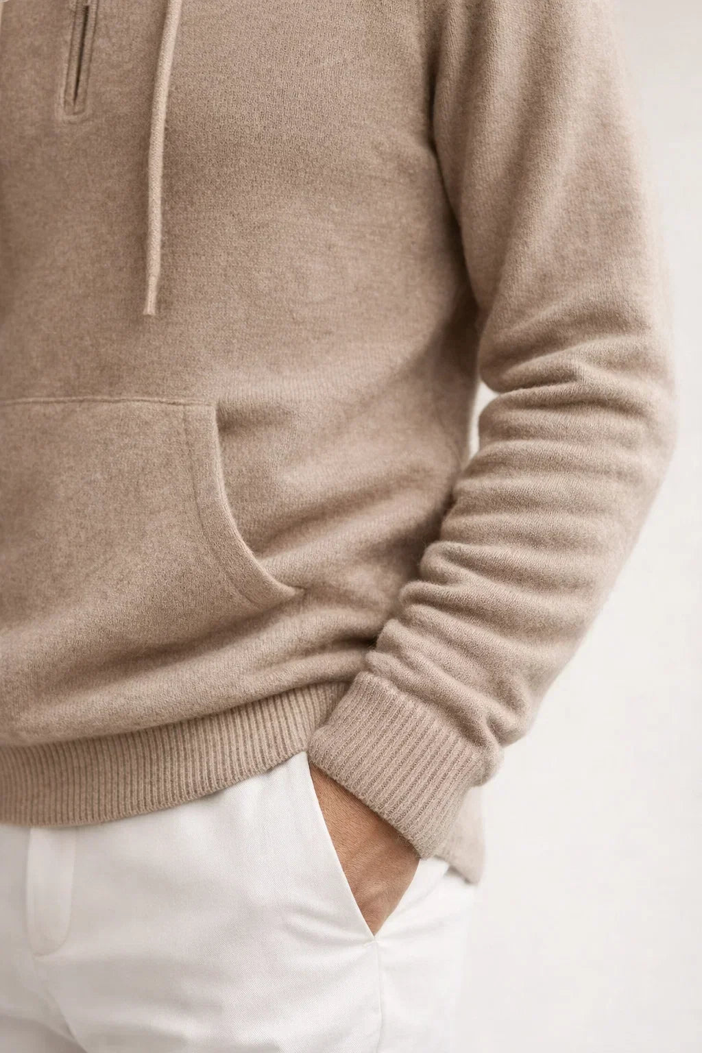 Elio City Zip Hoodie Beige